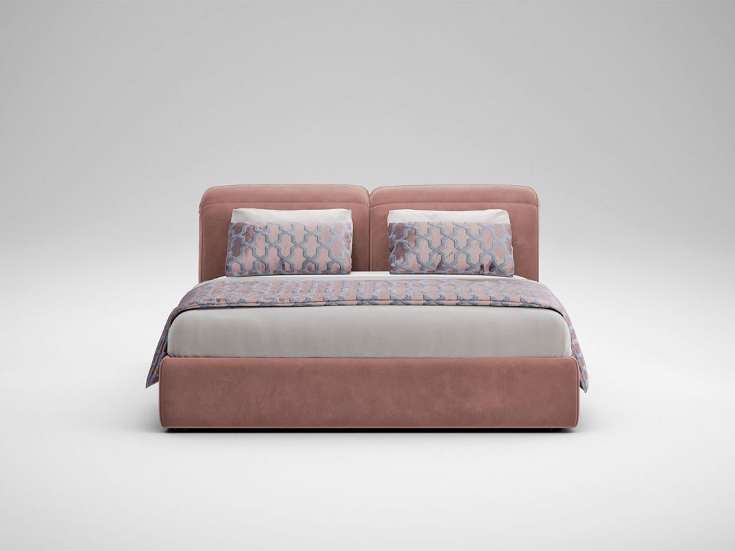 Кровать с подъёмным механизмом MOON 1107 цвет розовый (фото 154876)