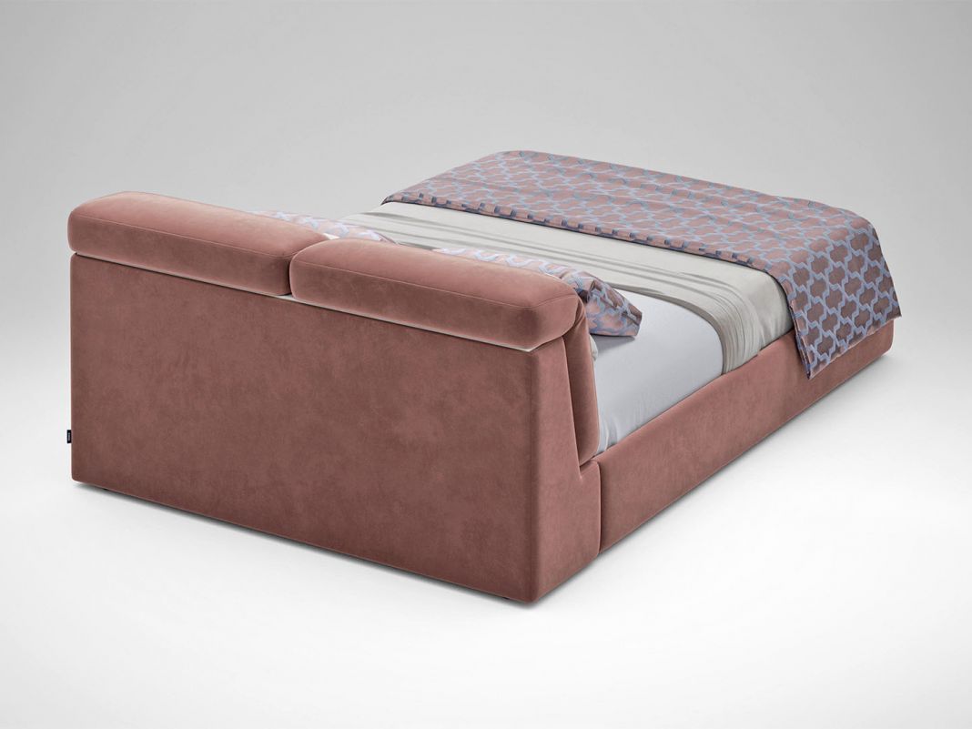 Кровать с подъёмным механизмом MOON 1107 цвет розовый (фото 154877)