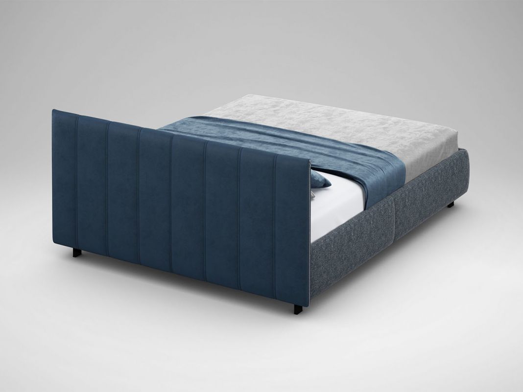 Кровать с подъемным механизмом MOON 1161 цвет серый,синий (фото 273730)