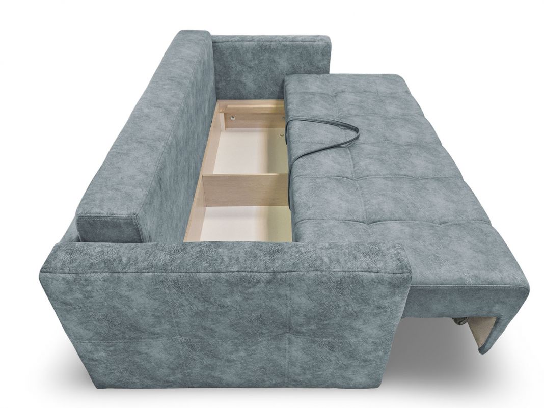 Диван Плаза реальное фото образца цвет серый,голубой (фото 283666)