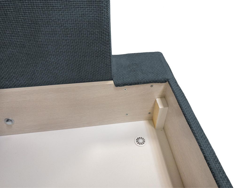 Угловой диван Остин реальное фото образца цвет серый,синий (фото 285008)