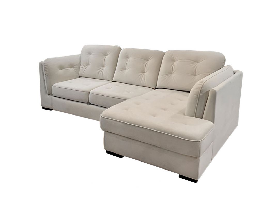 Угловой диван MOON 110 реальное фото образца цвет белый,бежевый (фото 296884)