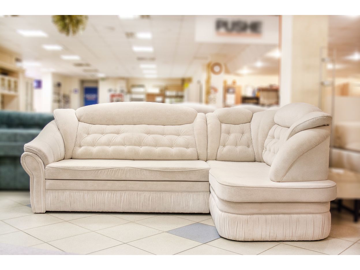 Угловой диван Ришилье 1 цвет белый,бежевый (фото 140537)