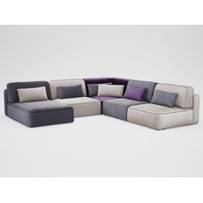 Угловой диван MOON 008 цвет бежевый,серый,фиолетовый