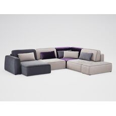 Угловой диван MOON 008 цвет бежевый,серый,фиолетовый