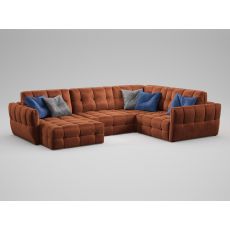 Угловой диван MOON 160 цвет оранжевый,коричневый