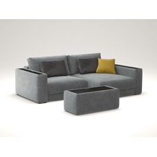 Угловой диван MOON 007 + банкетка-столик цвет серый
