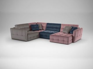 Угловой диван MOON 160 цвет синий,розовый,пестрый