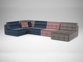 Угловой диван MOON 160 цвет синий,розовый,пестрый