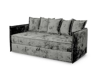 Диван тахта Гудвин с квадратными подушками цвет серый