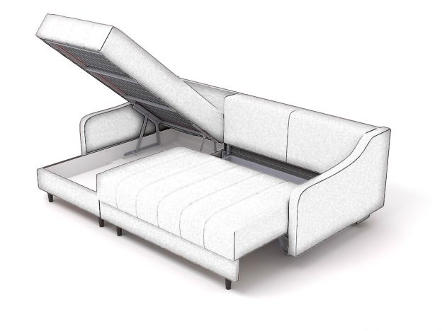 Угловой диван Женева цвет серый (фото 243808)