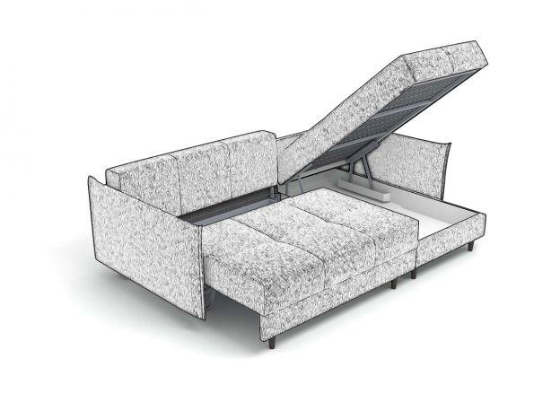 Угловой диван Каролина цвет красный,бордовый (фото 250493)