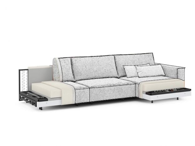 Угловой диван MOON 005 цвет серый (фото 302633)