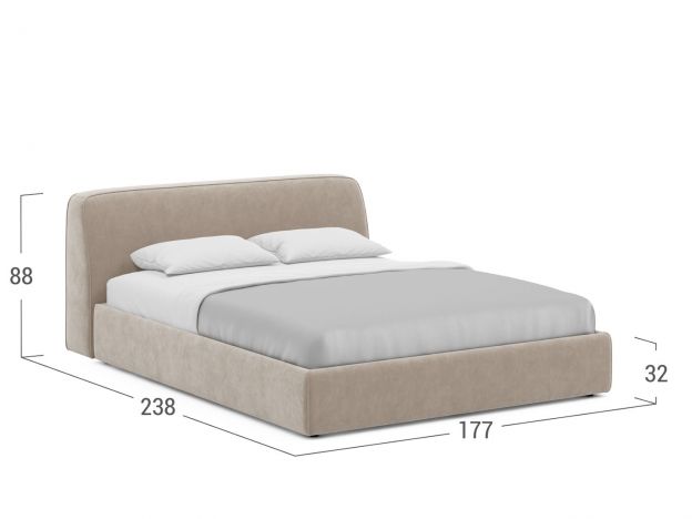 Кровать с подъёмным механизмом MOON 1008 цвет бежевый (фото 303328)