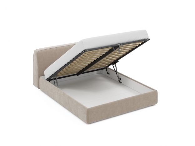 Кровать с подъёмным механизмом MOON 1008 цвет бежевый (фото 303299)