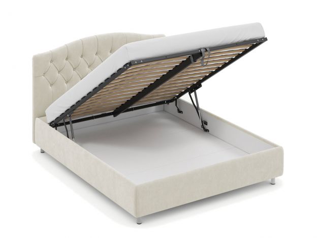 Кровать с подъемным механизмом MOON 1157 цвет белый,бежевый,зеленый (фото 314072)