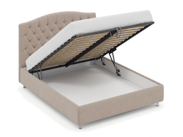 Кровать с подъемным механизмом MOON 1157 цвет бежевый (фото 317178)