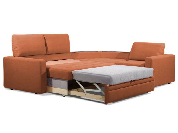 Угловой диван Бруно цвет красный,рыжый (фото 13687)