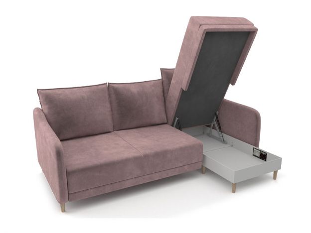 Угловой диван Бьерг цвет розовый (фото 324569)