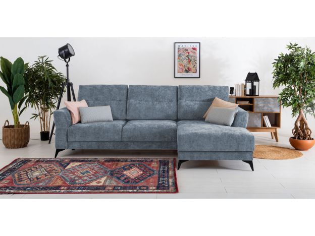 Угловой диван Хадсон цвет голубой (фото 326528)