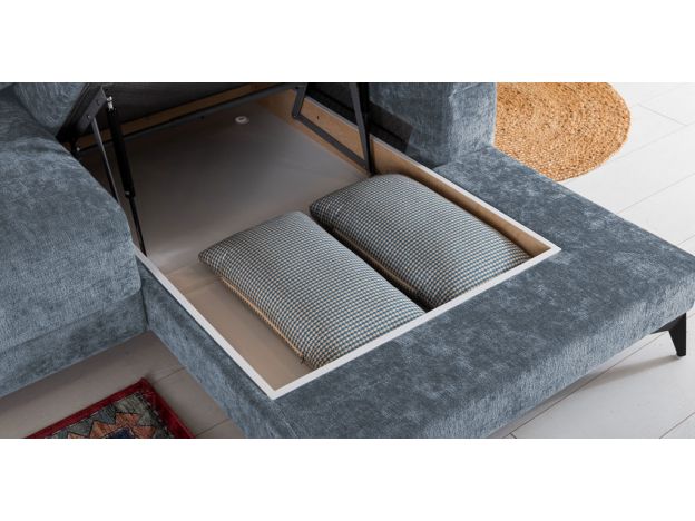 Угловой диван Хадсон цвет голубой (фото 326530)