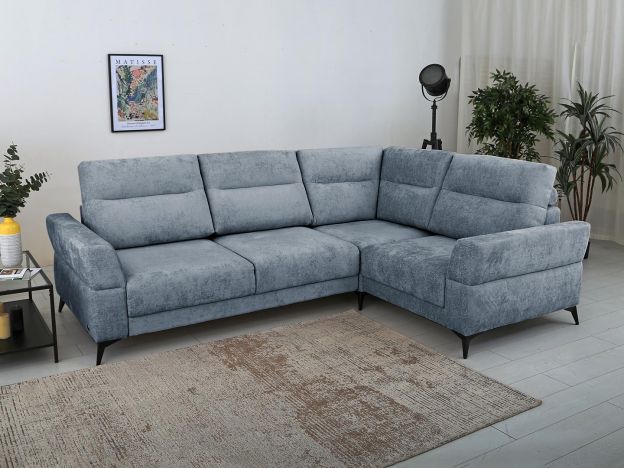 Угловой диван Хадсон цвет голубой (фото 326741)