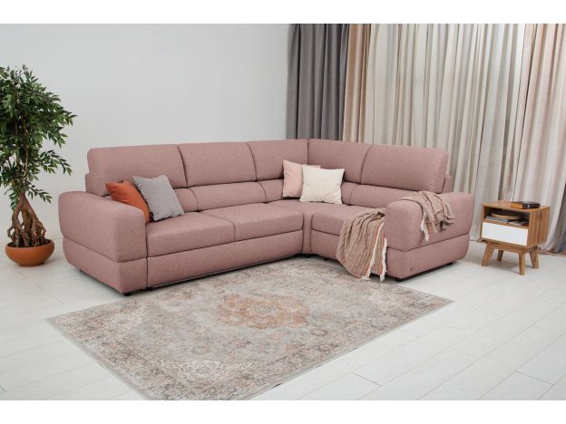 Угловой диван Браун цвет розовый (фото 327194)
