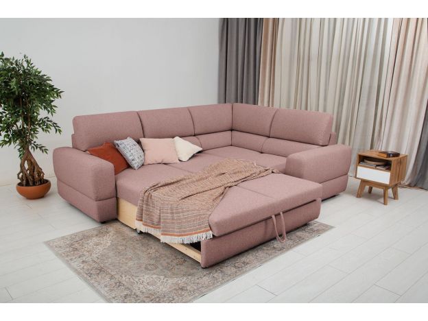 Угловой диван Браун цвет розовый (фото 327196)