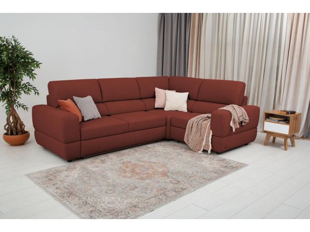 Угловой диван Браун цвет красный,терракот (фото 327284)