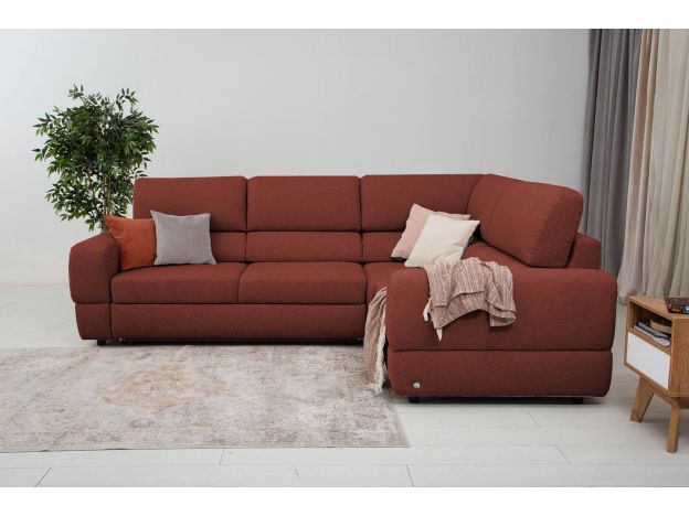 Угловой диван Браун цвет красный,терракот (фото 327285)