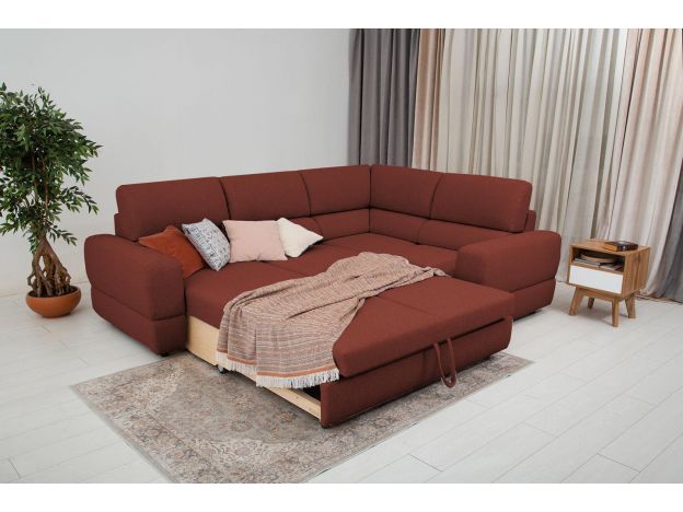 Угловой диван Браун цвет красный,терракот (фото 327286)