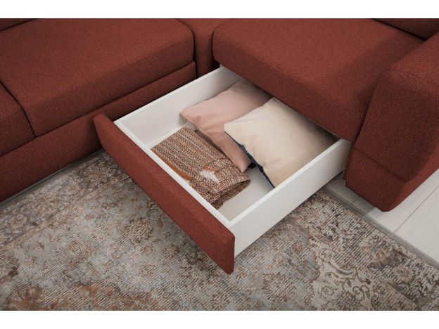 Угловой диван Браун цвет красный,терракот (фото 327287)