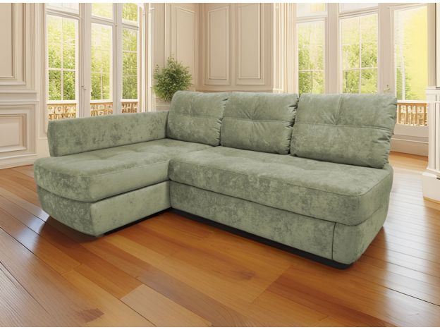Угловой диван Арно реальное фото образца цвет зеленый,оливковый (фото 328070)