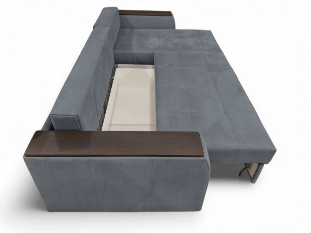 Угловой диван Сиэтл реальное фото образца цвет синий,голубой (фото 330549)