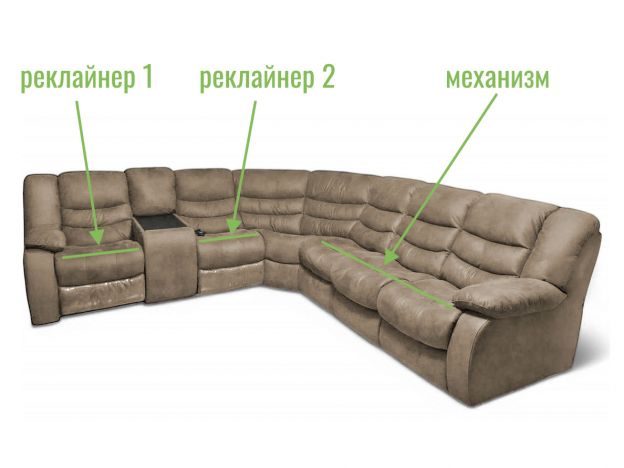 Угловой диван Маранта с баром цвет бежевый (фото 340381) Угловой диван Маранта с баром цвет бежевый (фото 340381)