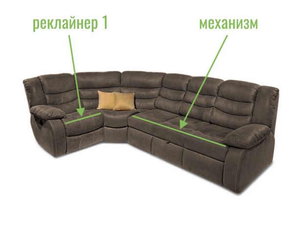 Угловой диван Маранта цвет коричневый (фото 340743)