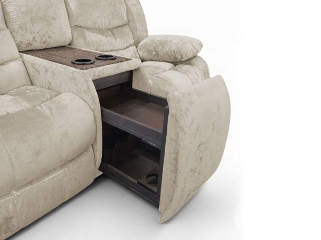 Диван реклайнер с баром Маранта цвет бежевый (фото 341184)
