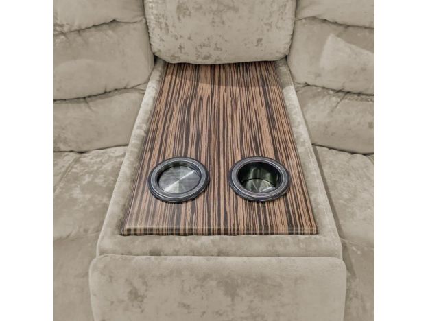 Диван реклайнер с баром Маранта цвет бежевый (фото 341185)