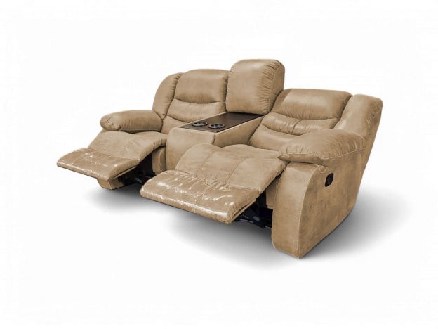 Диван реклайнер с баром Маранта цвет бежевый,коричневый,рыжый (фото 341390)
