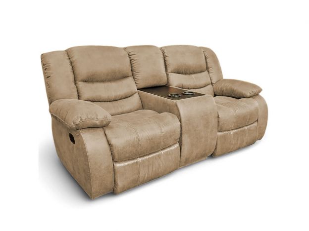 Диван реклайнер с баром Маранта цвет бежевый,коричневый,рыжый (фото 341387)