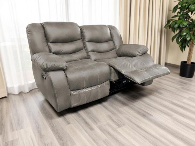 Диван реклайнер 2-x местный Маранта цвет серый (фото 341662)