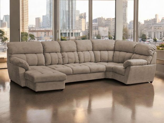 Угловой диван Монако цвет бежевый,коричневый (фото 341889)