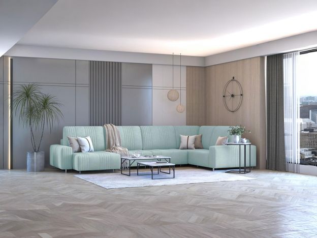 Угловой диван Уолтер цвет бирюза (фото 342473)