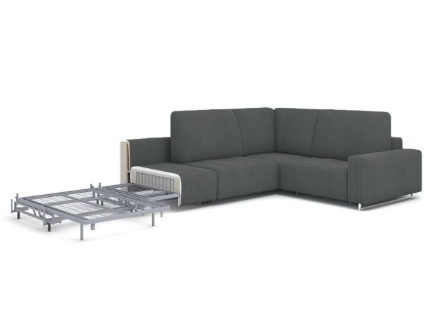 Угловой диван Уолтер цвет черный,серый (фото 342520)