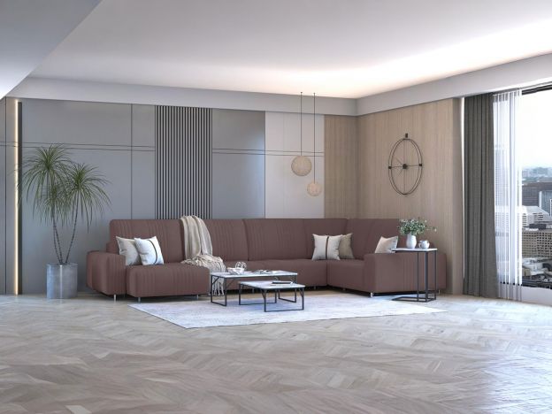 Угловой диван Уолтер цвет сливово-коричневый (фото 342557)