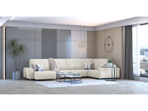 Угловой диван Уолтер цвет белый,бежевый (фото 342756)