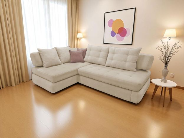 Угловой диван Дискавери реальное фото образца цвет бежевый (фото 343149)