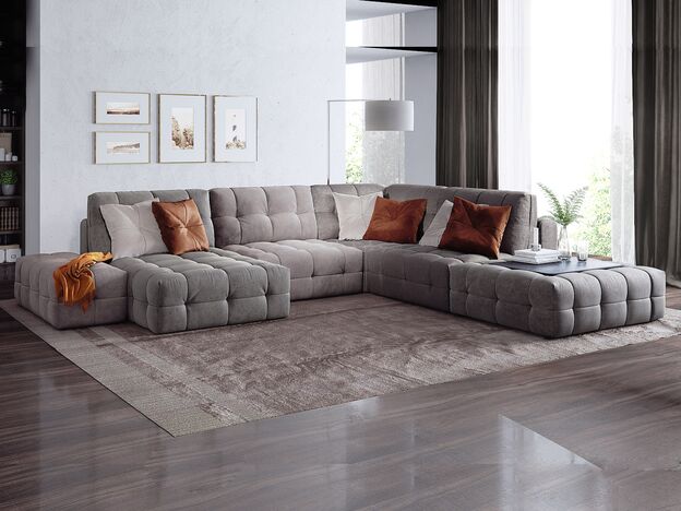 Угловой диван MOON 160 цвет коричневый,серый