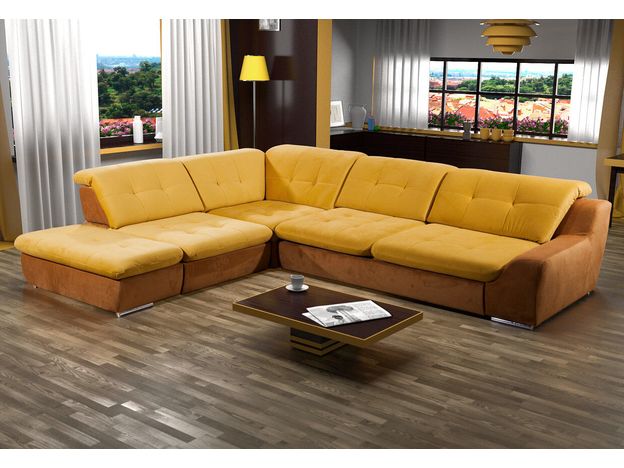 Угловой диван Домус цвет желтый,коричневый  (код 959724)