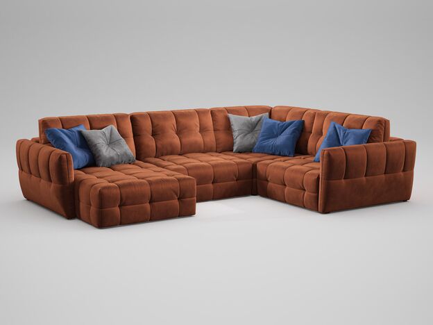 Угловой диван MOON 160 цвет оранжевый,коричневый